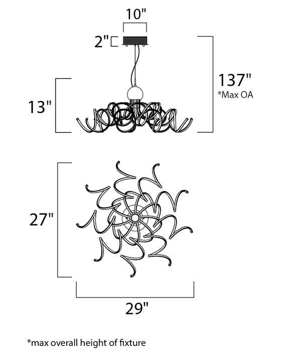 ET2 Chaos LED Pendant Model: E21415-PC