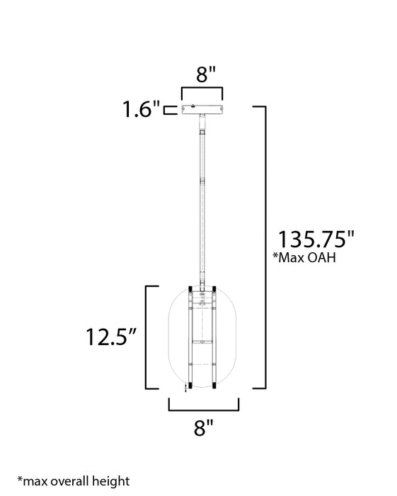 ET2 Interval LED Small Ellipse Pendant Model: E21484-SBR