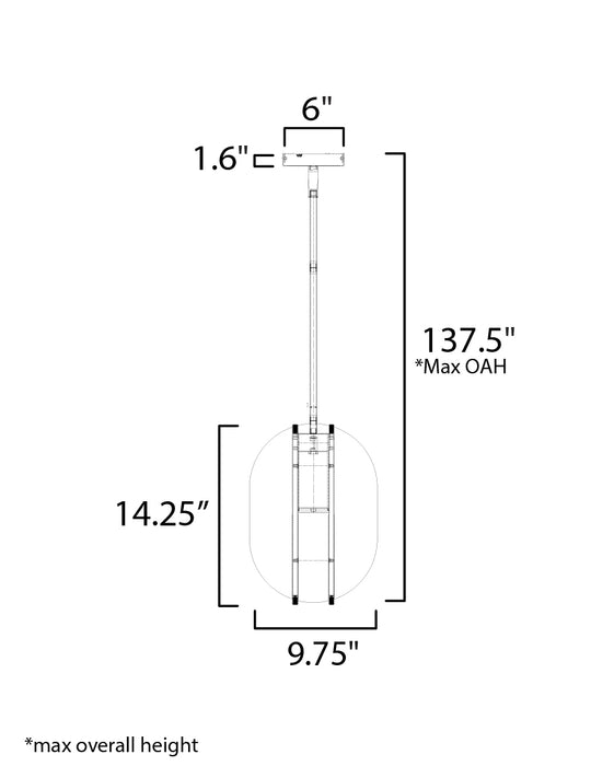 ET2 Interval LED Medium Ellipse Pendant Model: E21486-SBR