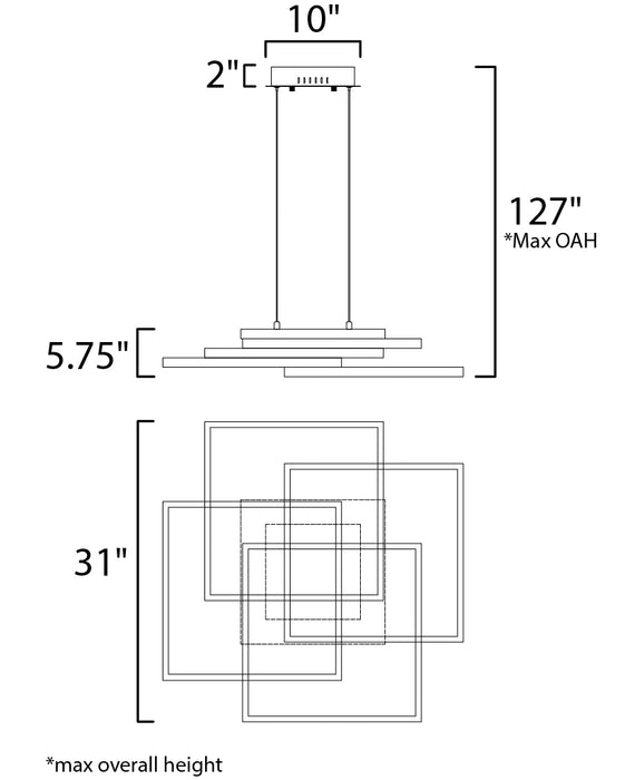 ET2 Traverse LED Pendant Model: E21516-CHP