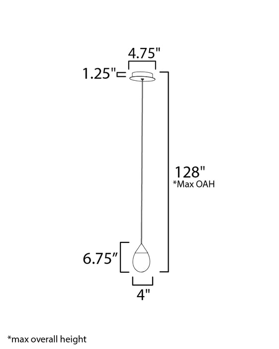 ET2 Dewdrop LED Mini Pendant Model: E21561-142BK