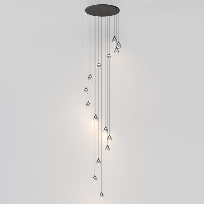 ET2 Dewdrop 15-Light LED Pendant Model: E21569-142BK