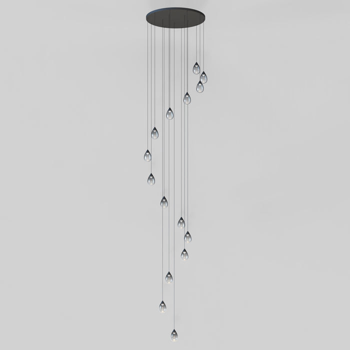 ET2 Dewdrop 15-Light LED Pendant Model: E21569-142BK