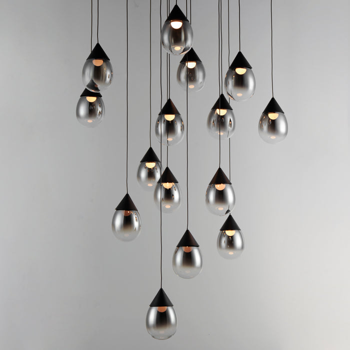 ET2 Dewdrop 15-Light LED Pendant Model: E21569-142BK