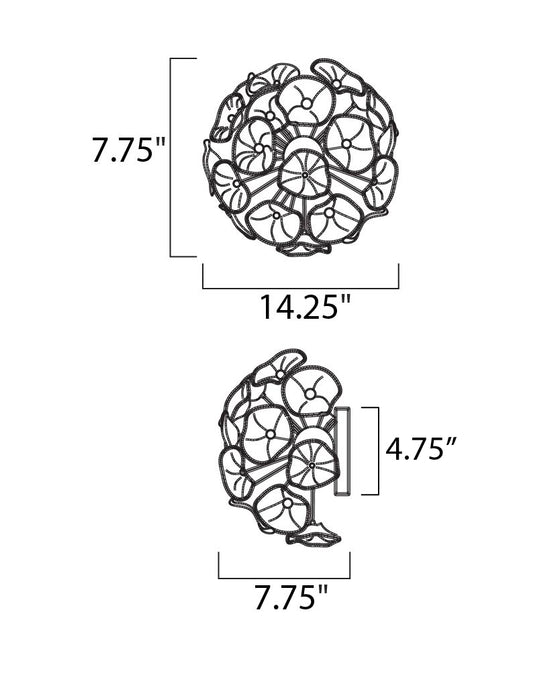 ET2 Fiori 3-Light Flush/Wall Mount Model: E22091-28