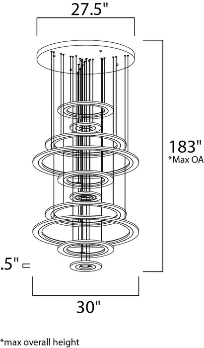 ET2 Saturn II 10-Light LED Pendant Model: E22665-11MS