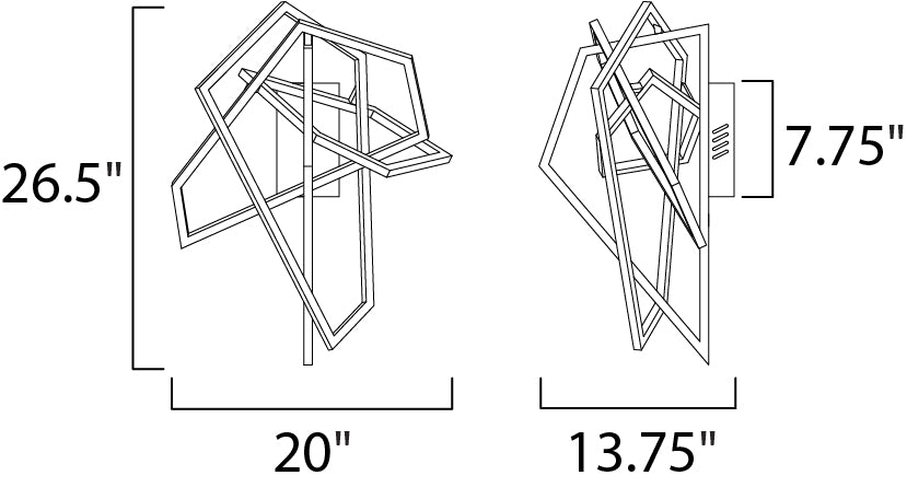 ET2 Trapezoid LED Wall Sconce Model: E22674-PC