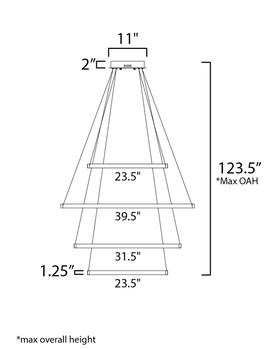 ET2 Groove 4-Tier LED Pendant WiZ Model: E22729-GLD