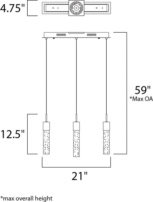 ET2 Fizz IV 3-Light LED Pendant Model: E22773-91PC