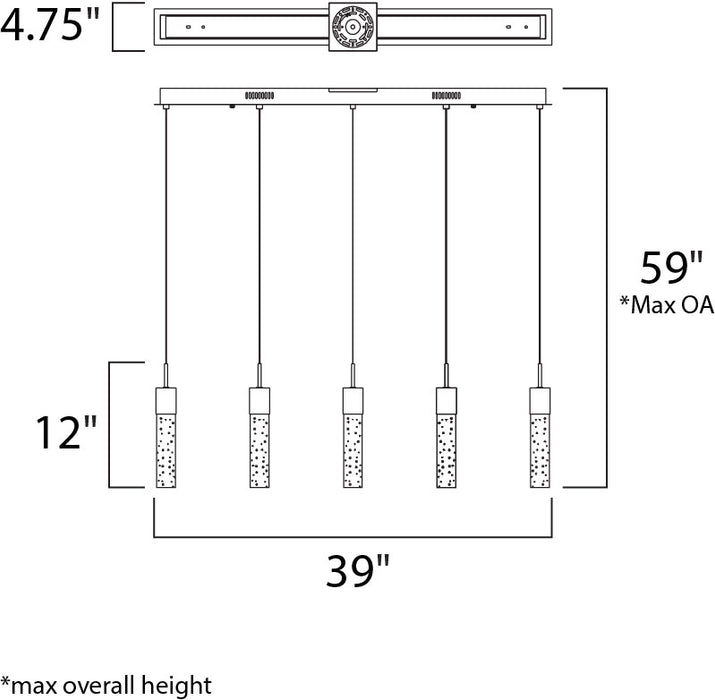 ET2 Fizz IV 5-Light LED Pendant Model: E22774-91PC