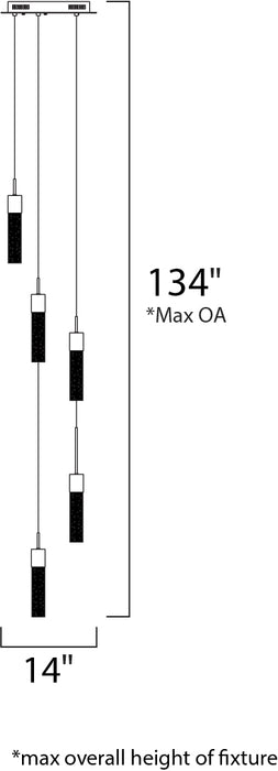 ET2 Fizz IV 5-Light LED Pendant Model: E22775-91PC