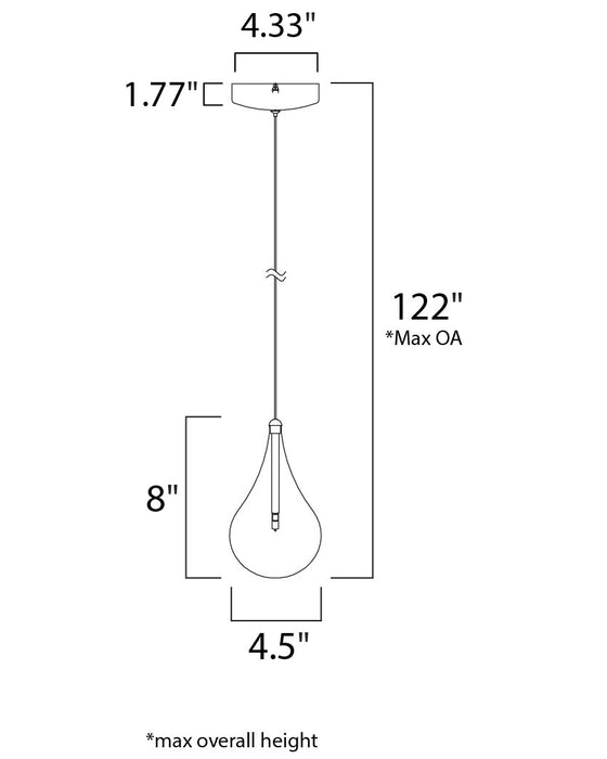 ET2 Larmes 1-Light Pendant Model: E23111-18