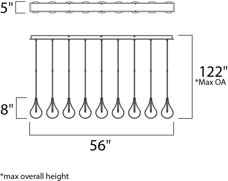 ET2 Larmes 9-Light Pendant Model: E23119-18