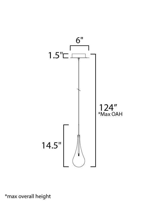 ET2 Larmes 1-Light LED Pendant Model: E23121-18PC