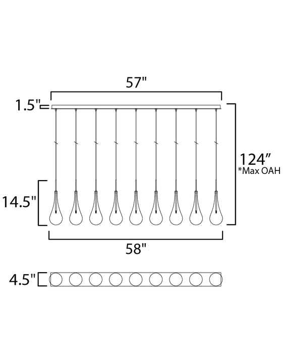 ET2 Larmes 9-Light LED Pendant Model: E23129-18PC