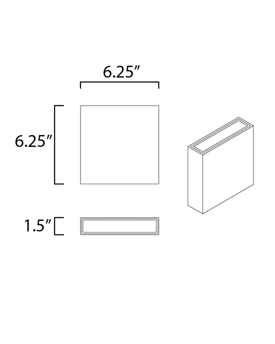 ET2 Brik LED Outdoor Wall Sconce W/ MSP Model: E23214-BK/MSP