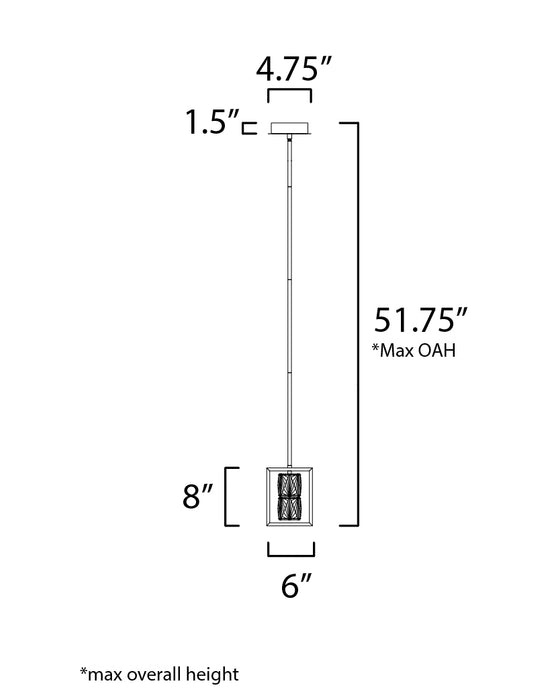 ET2 Zephyr 1-Light LED Pendant Model: E23301-20BK