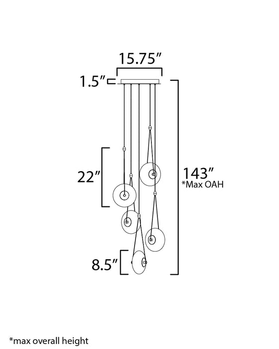 ET2 Amulet 5-Light LED Pendant Model: E24035-24BKNAB