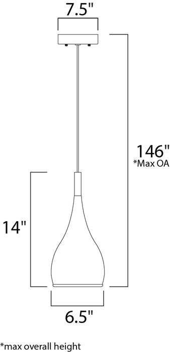 ET2 Teardrop 1-Light Pendant Model: E24055-SN