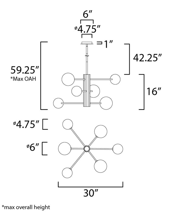 ET2 Cog 7-Light LED Chandelier Model: E24064-92BKSN