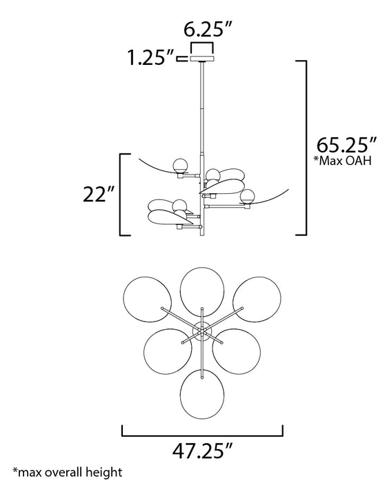 ET2 Pearl 6-Light LED Chandelier Model: E24075-BKNAB