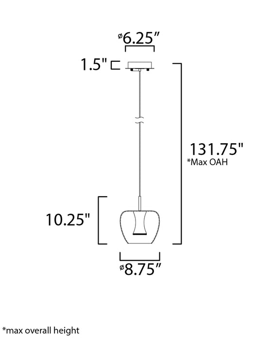 ET2 Newton LED 1-Light Pendant Model: E24162-18BKGLD