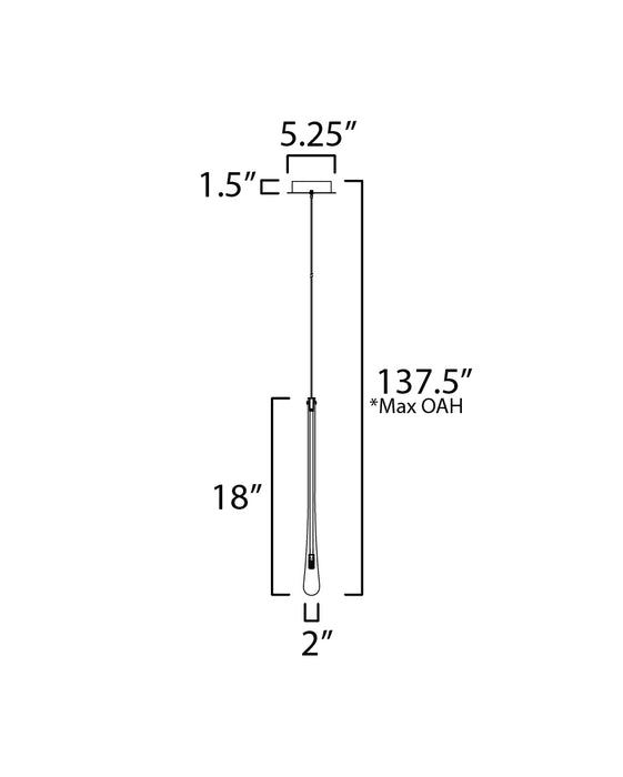 ET2 Stillo 1-Light LED Pendant Model: E24211-138BK