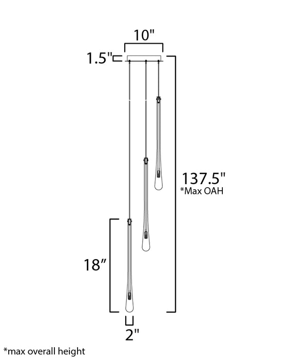 ET2 Stillo 3-Light LED Pendant Model: E24213-118GLD