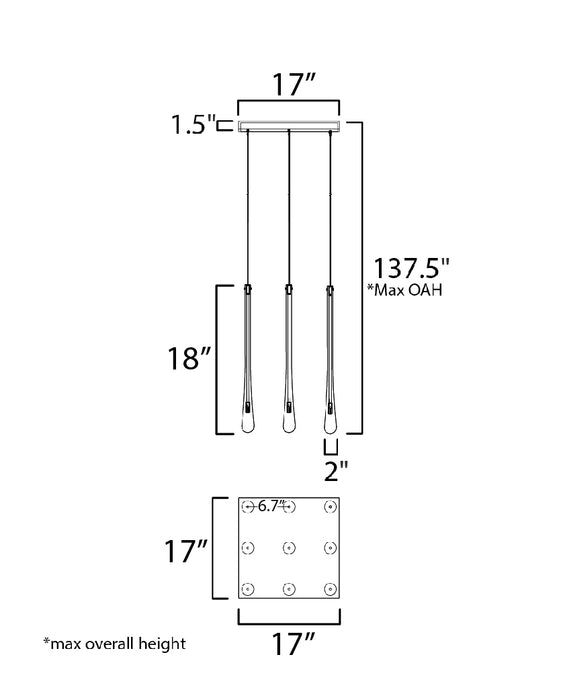 ET2 Stillo 9-Light LED Pendant Model: E24217-122SN