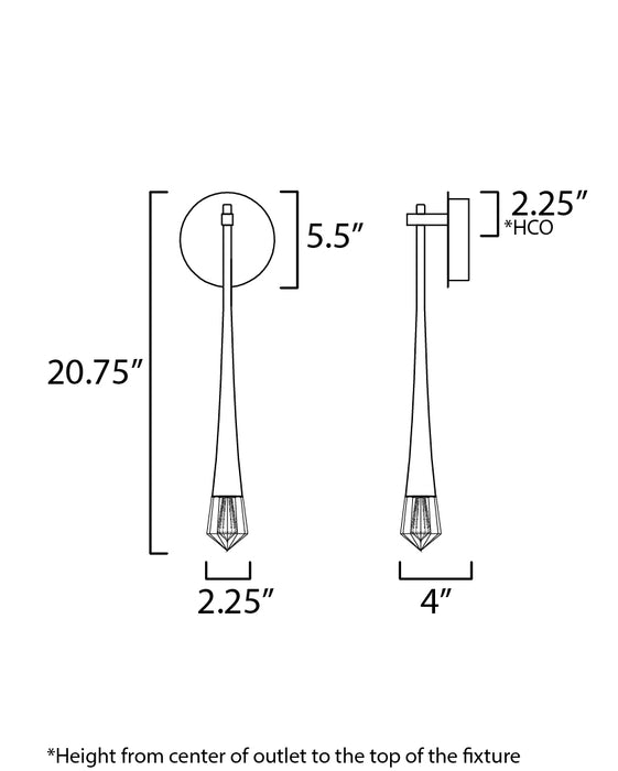 ET2 Pierce 1-Light LED Sconce Model: E24220-122BK