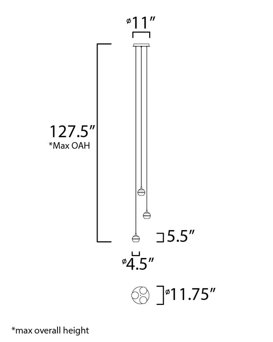 ET2 Swank 3-Light LED Pendant Model: E24593-93PC