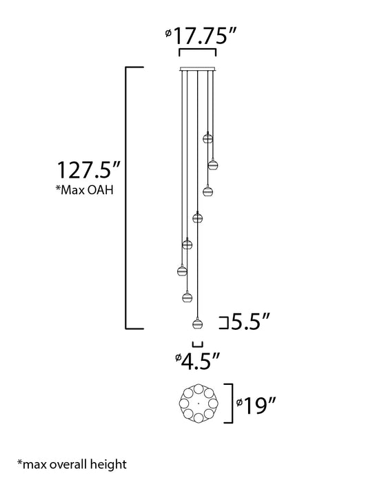 ET2 Swank 8-Light LED Pendant Model: E24598-93PC