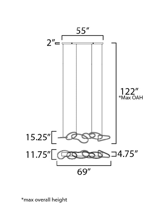 ET2 Unity 6-Light LED Pendant Model: E24618-BC