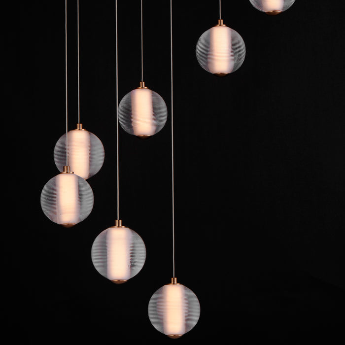 ET2 Rhythm 9-Light LED Pendant Model: E24646-144GLD