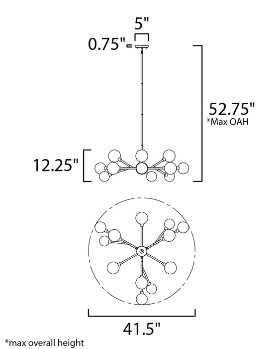 ET2 Asteroid 12-Light LED Chandelier Model: E24826-138PC