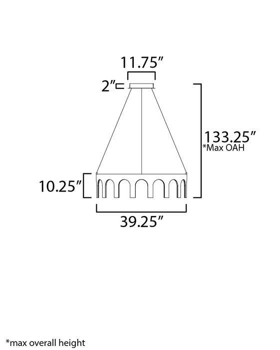 ET2 Coronation 40 LED Pendant Model: E24864-BK