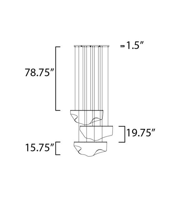 ET2 Rinkle 3-Light Linear LED Pendant Model: E24873-133BGM