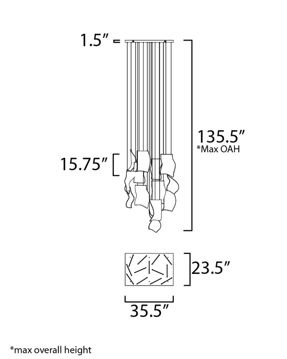 ET2 Rinkle 13-Light Rectalinear LED Pendant Model: E24878-133FG