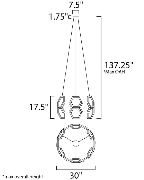 ET2 Polygon LED Pendant Model: E24893-PC