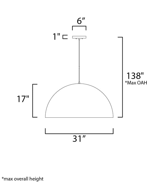 ET2 Hemisphere 1-Light 31 LED Pendant Model: E24906-GWAL