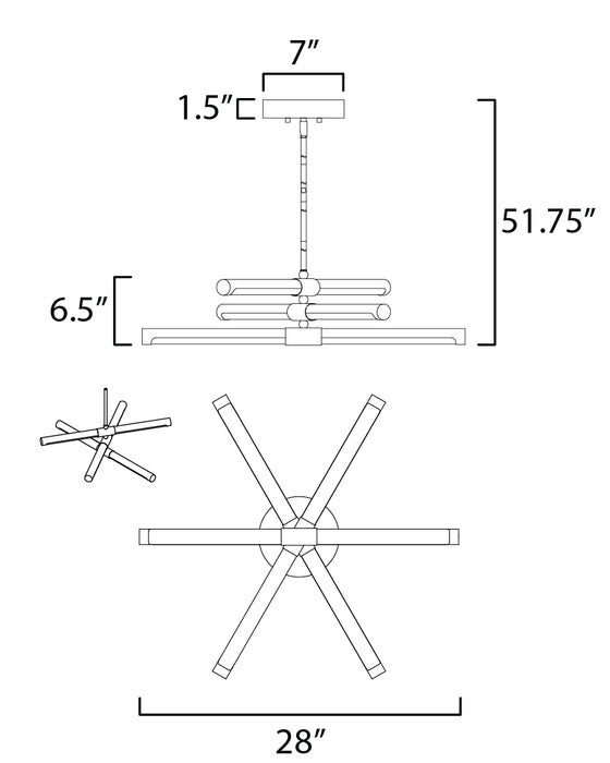 ET2 Rollo 6-Light LED Pendant Model: E24943-APBK