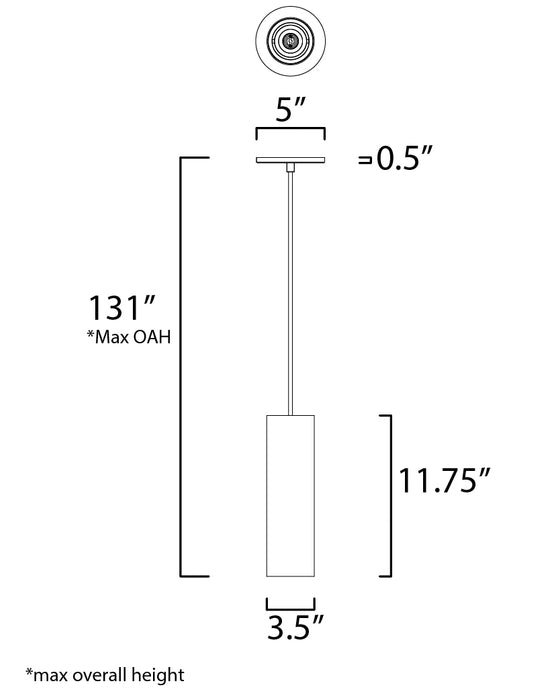 ET2 Dwell 1-Light LED Pendant Model: E25004-WT