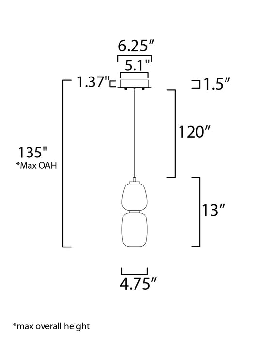 ET2 Soji 13 LED Pendant Model: E25066-92BKGLD