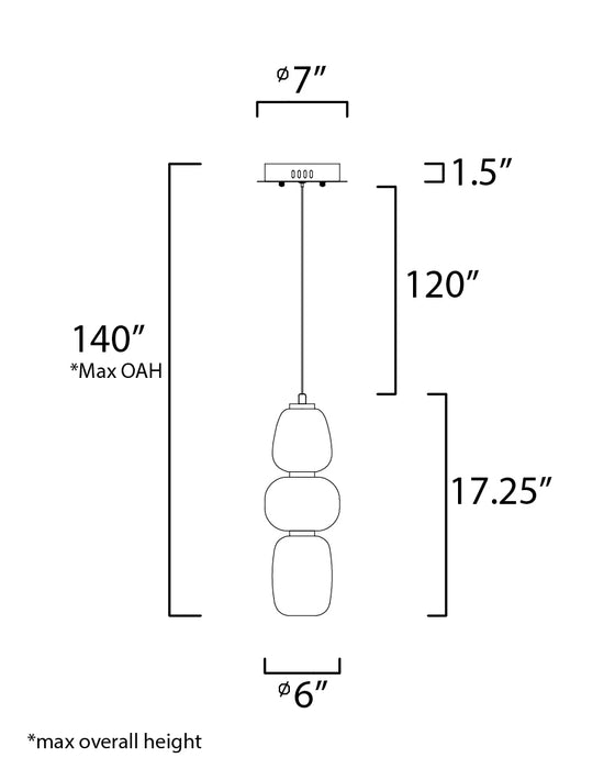 ET2 Soji 18 LED Pendant Model: E25067-92BKGLD