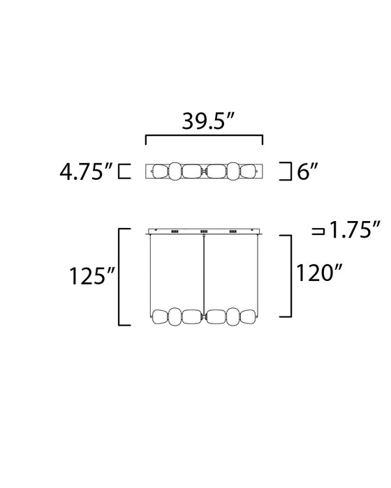 ET2 Soji 40 LED Linear Pendant Model: E25068-92BKGLD