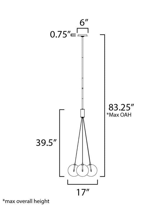 ET2 Burst 4-Light LED Pendant - Frost Model: E25084-54BK