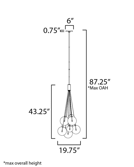 ET2 Burst 9-Light LED Pendant - Smoke Model: E25087-142GLD