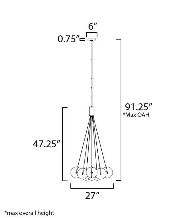 ET2 Burst 12-Light LED Pendant - Frost Model: E25089-54SN