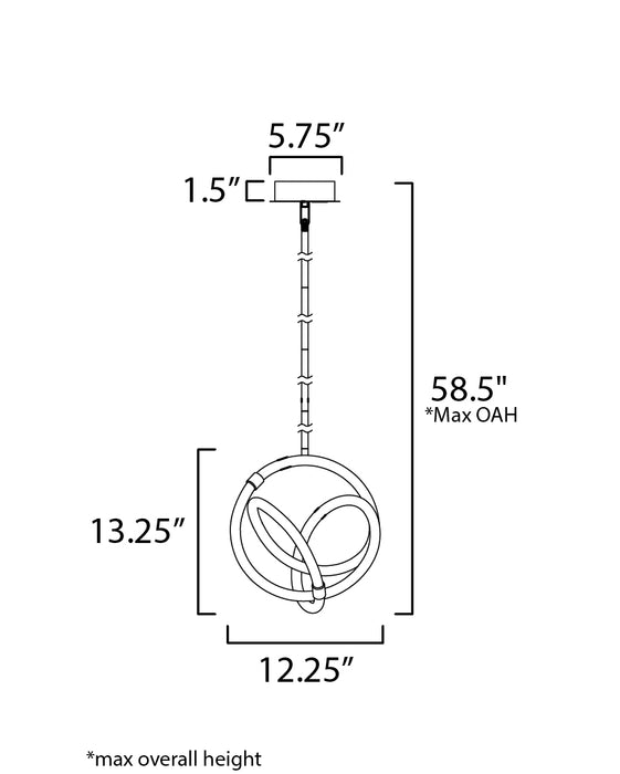 ET2 Mobius 12 LED Mini Pendant Model: E25092-01BKGLD