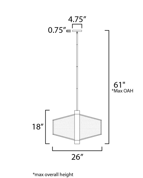 ET2 Telstar 26 Wide LED Pendant Model: E25132-133BK